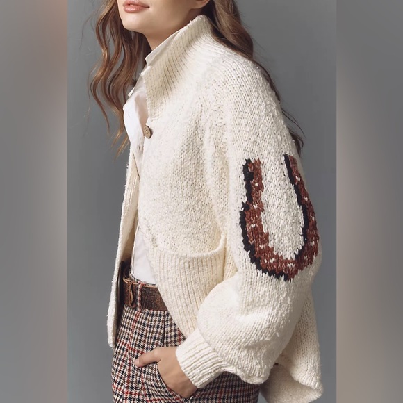 Anthropologie Pilcro Western Horse Graphic Cardigan Sweater (Size M) - Picture 4 of 8